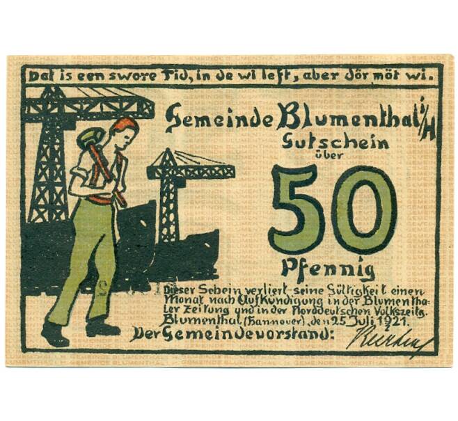 Банкнота 50 пфеннигов 1921 года Германия — Блюменталь (Нотгельд) (Артикул: K10-11989) — Фото №1