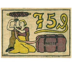 75 пфеннигов 1921 года Германия — Блюменталь (Нотгельд) — Фото №2