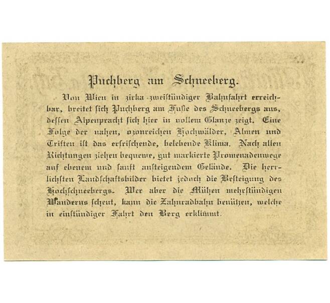 Банкнота 20 геллеров 1920 года Австрия — Пухберг-ам-Шнеберг (Нотгельд) (Артикул: B2-16091) — Фото №2