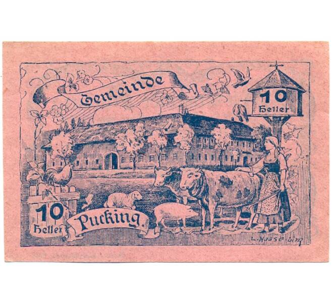 Банкнота 10 геллеров 1920 года Австрия — Пуккинг (Нотгельд) (Артикул: B2-16099) — Фото №1