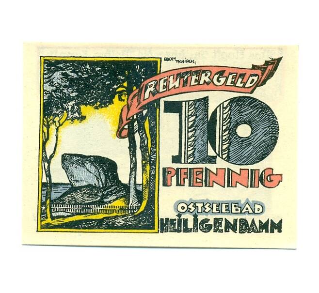 Банкнота 10 пфеннигов 1921 года Германия — Хайлигендамм (Нотгельд) (Артикул: K10-12019) — Фото №2