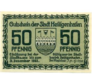50 пфеннигов 1923 года Германия — Хайлигенхафен (Нотгельд) — Фото №1