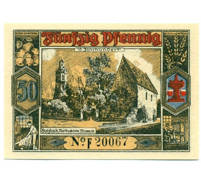 Банкнота 50 пфеннигов 1921 года Германия — Буцбах (Нотгельд) (Артикул: K10-12036) — Фото №2