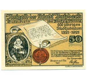 50 пфеннигов 1921 года Германия — Буцбах (Нотгельд)