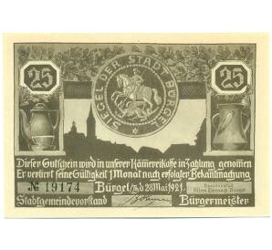 25 пфеннигов 1921 года Германия — Бюргель (Нотгельд) — Фото №1