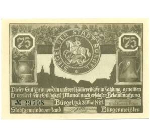 75 пфеннигов 1921 года Германия — Бюргель (Нотгельд) — Фото №1