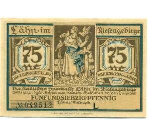 75 пфеннигов 1921 года Германия — Влень (Нотгельд) — Фото №1