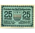 Банкнота 25 пфеннигов 1923 года Германия — Хайлигенхафен (Нотгельд) (Артикул: K10-12070) — Фото №2