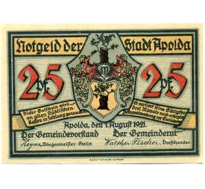 25 пфеннигов 1921 года Германия — Апольд (Нотгельд) — Фото №1