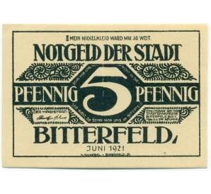 5 пфеннигов 1921 года Германия — Биттерфельд (Нотгельд) — Фото №1