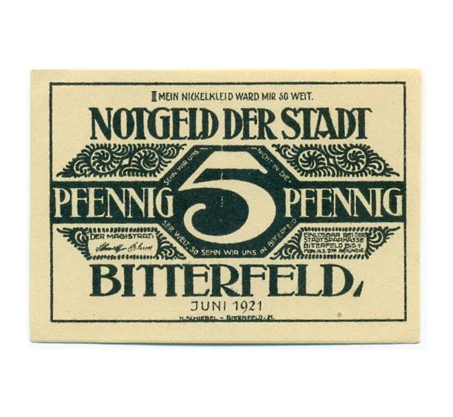 Банкнота 5 пфеннигов 1921 года Германия — Биттерфельд (Нотгельд) (Артикул: K10-12091) — Фото №1