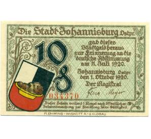 10 пфеннигов 1920 года Германия — Йоханнесбург (Нотгельд) — Фото №1