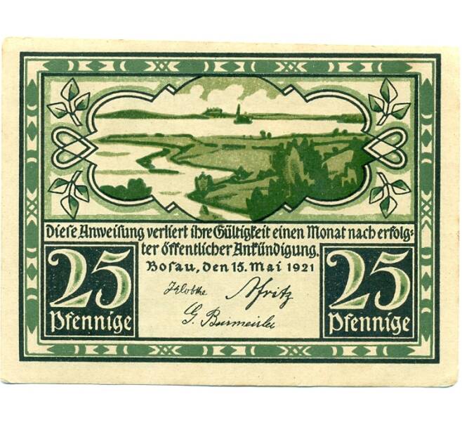 Банкнота 25 пфеннигов 1921 года Германия — Бозау (Нотгельд) (Артикул: K10-12115) — Фото №1
