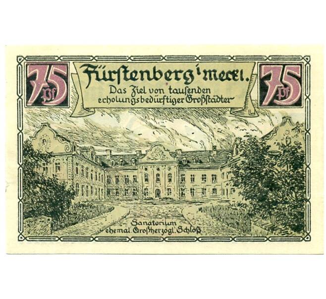 Банкнота 75 пфеннигов 1921 года Германия — Фюрстенберг (Нотгельд) (Артикул: K10-12124) — Фото №2