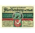 Банкнота 75 пфеннигов 1921 года Германия — Фюрстенберг (Нотгельд) (Артикул: K10-12125) — Фото №1