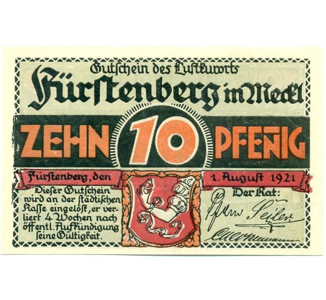 Банкнота 10 пфеннигов 1921 года Германия — Фюрстенберг (Нотгельд) (Артикул: K10-12127) — Фото №1