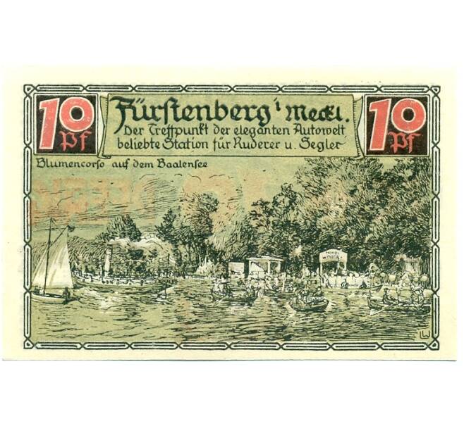 Банкнота 10 пфеннигов 1921 года Германия — Фюрстенберг (Нотгельд) (Артикул: K10-12127) — Фото №2