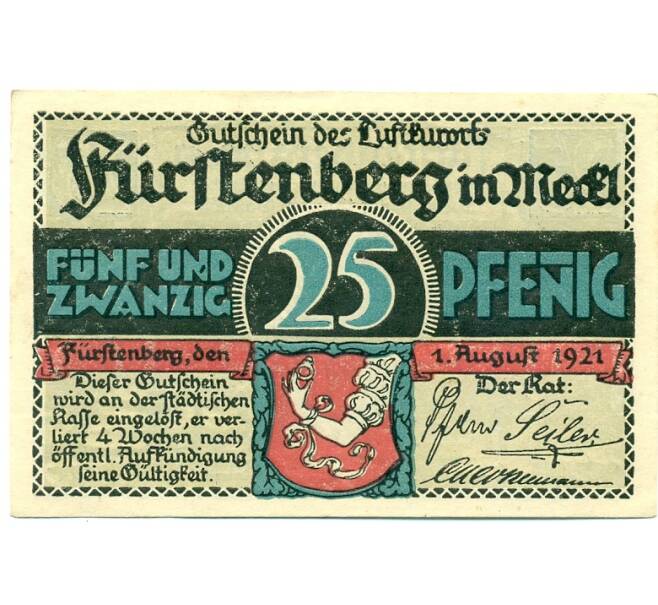 Банкнота 25 пфеннигов 1921 года Германия — Фюрстенберг (Нотгельд) (Артикул: K10-12128) — Фото №1