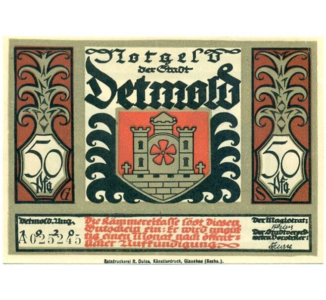 Банкнота 50 пфеннигов 1920 года Германия — Фюрстенберг (Нотгельд) (Артикул: K10-12139) — Фото №2