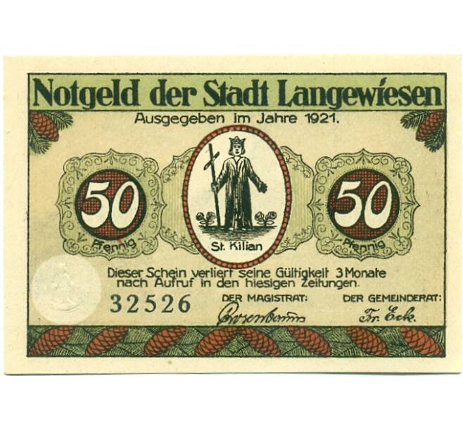 Банкнота 50 пфеннигов 1921 года Германия — Лангевизен (Нотгельд) (Артикул: K10-12153) — Фото №1