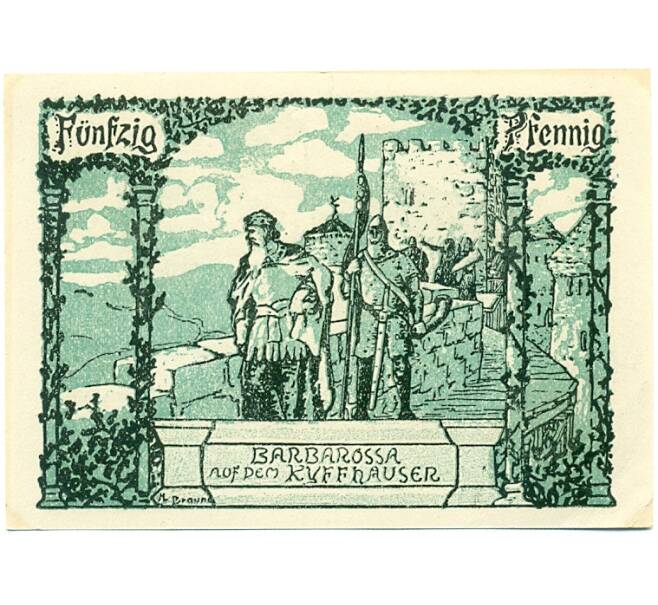 Банкнота 50 пфеннигов 1921 года Германия — Франкенхаузен (Нотгельд) (Артикул: K10-12159) — Фото №1