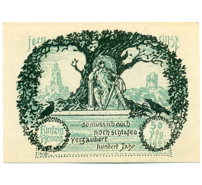 Банкнота 50 пфеннигов 1921 года Германия — Франкенхаузен (Нотгельд) (Артикул: K10-12160) — Фото №1