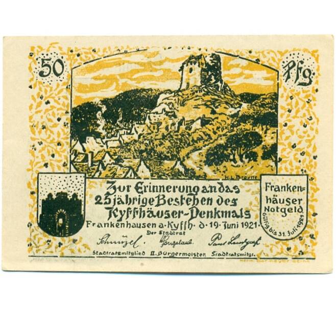 Банкнота 50 пфеннигов 1921 года Германия — Франкенхаузен (Нотгельд) (Артикул: K10-12161) — Фото №2