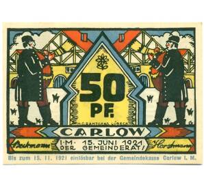 50 пфеннигов 1921 года Германия — Карлоу (Нотгельд) — Фото №1