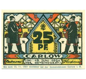 25 пфеннигов 1921 года Германия — Карлоу (Нотгельд) — Фото №1