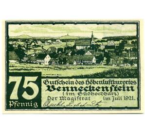 75 пфеннигов 1921 года Германия — Беннекенштайн (Нотгельд) — Фото №1