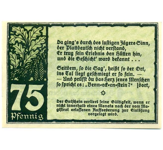 Банкнота 75 пфеннигов 1921 года Германия — Беннекенштайн (Нотгельд) (Артикул: K10-12173) — Фото №2