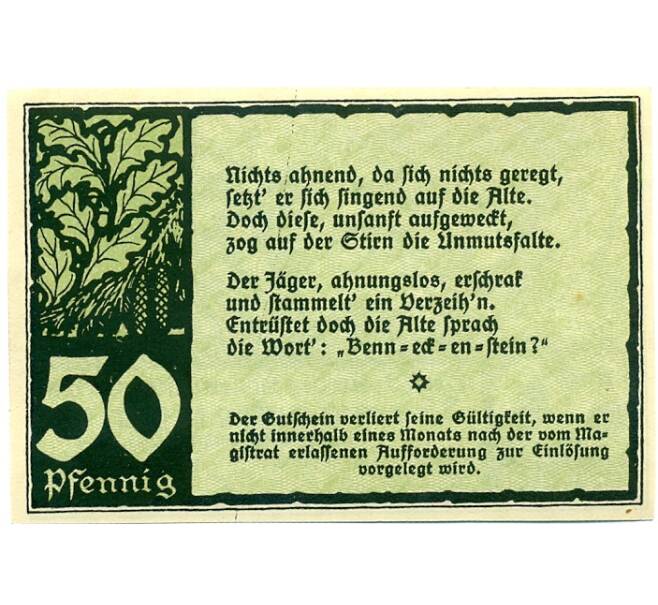 Банкнота 50 пфеннигов 1921 года Германия — Беннекенштайн (Нотгельд) (Артикул: K10-12174) — Фото №2