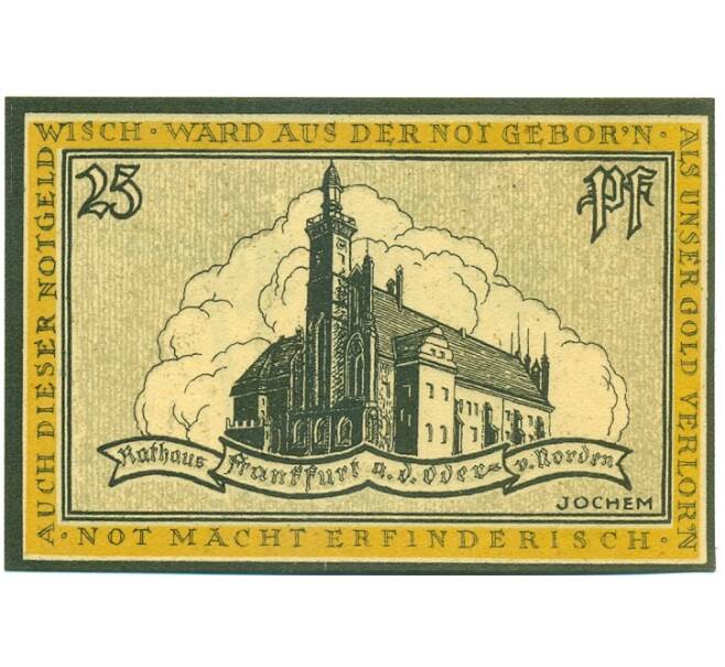 Банкнота 25 пфеннигов 1922 года Германия — Франкфурт-на-Одере (Нотгельд) (Артикул: K10-12176) — Фото №2
