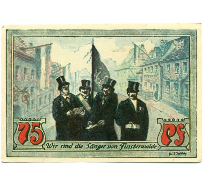 Банкнота 75 пфеннигов 1921 года Германия — Финстервальде (Нотгельд) (Артикул: K10-12180) — Фото №2