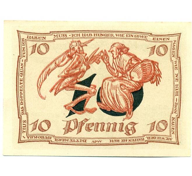 Банкнота 10 пфеннигов 1921 года Германия — Арнштадт (Нотгельд) (Артикул: K10-12188) — Фото №2