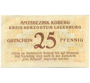 25 пфеннигов 1921 года Германия — Коберг (Нотгельд) — Фото №2