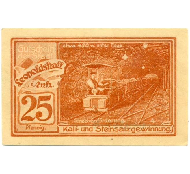 Банкнота 25 пфеннигов 1921 года Германия — Леопольдсхолл (Нотгельд) (Артикул: K10-12213) — Фото №1