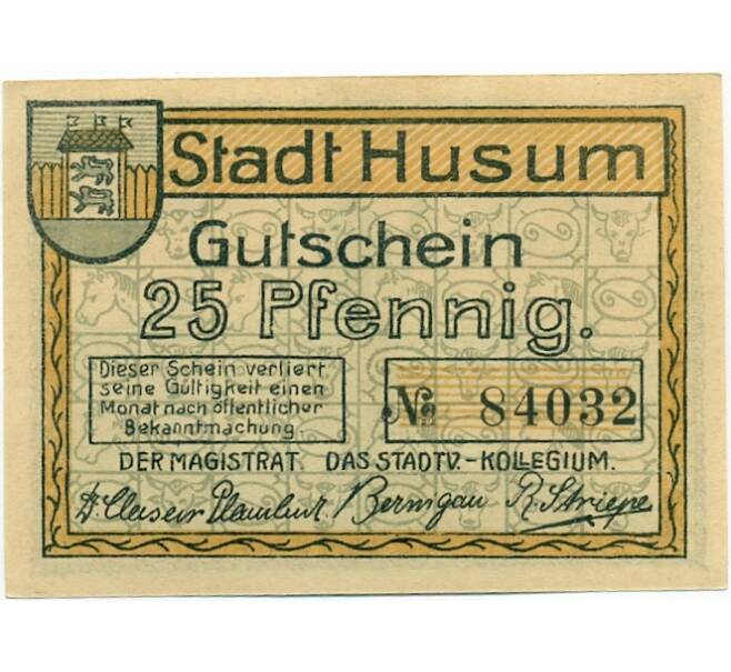 Банкнота 25 пфеннигов 1920 года Германия — Хузум (Нотгельд) (Артикул: K10-12218) — Фото №2