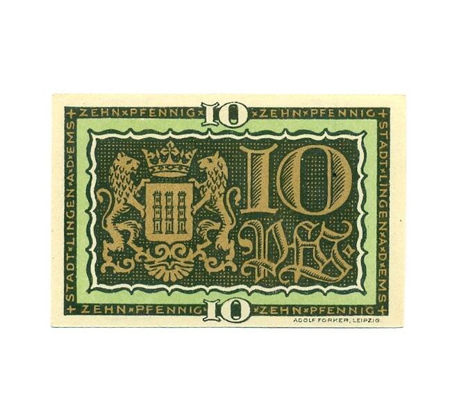 Банкнота 10 пфеннигов 1921 года Германия — Линген (Нотгельд) (Артикул: K10-12220) — Фото №1