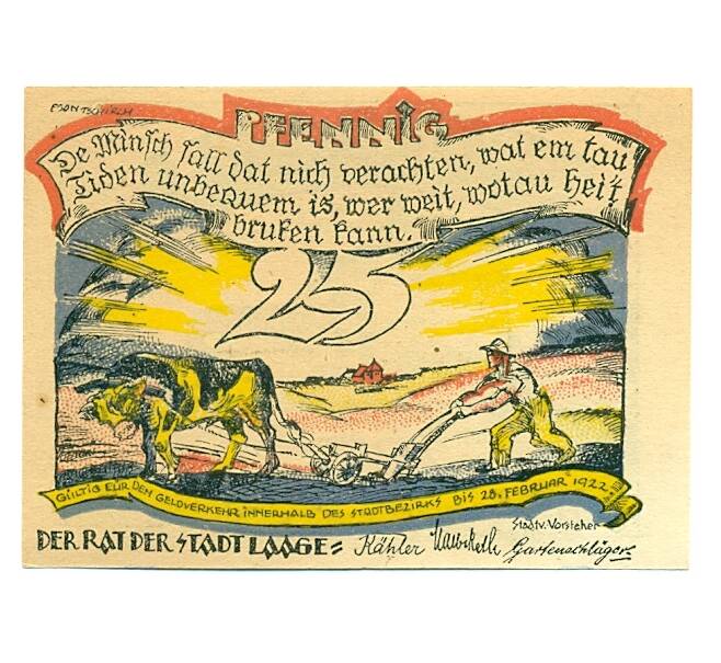 Банкнота 25 пфеннигов 1921 года Германия — Хайлигендамм (Нотгельд) (Артикул: K10-12223) — Фото №2