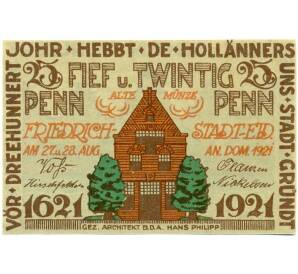 25 пфеннигов 1921 года Германия — Фридрихштадт (Нотгельд) — Фото №1