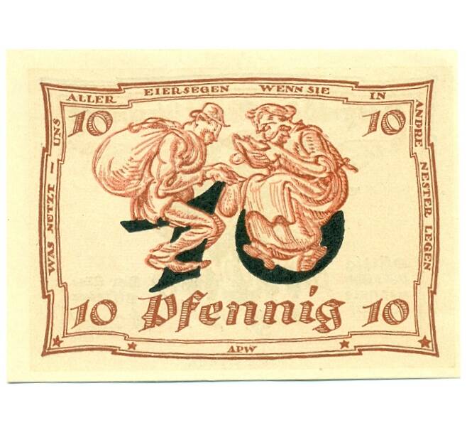 Банкнота 10 пфеннигов 1921 года Германия — Арнштадт (Нотгельд) (Артикул: K10-12234) — Фото №2