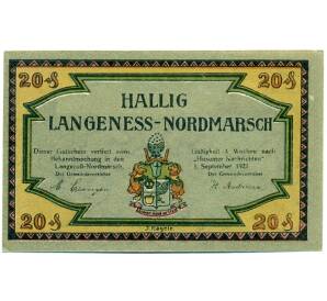 20 пфеннигов 1921 года Германия — Лангенес (Нотгельд) — Фото №1