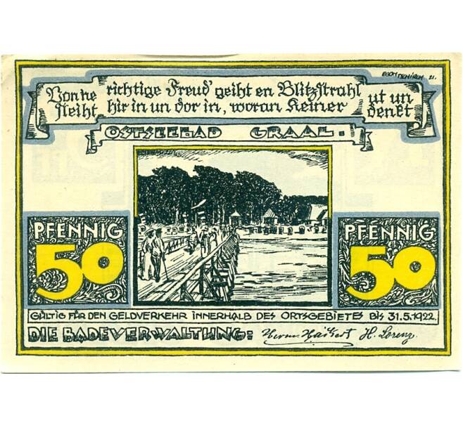 Банкнота 50 пфеннигов 1921 года Германия — Грааль (Нотгельд) (Артикул: K10-12258) — Фото №2