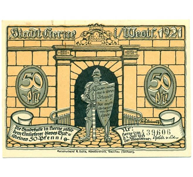 Банкнота 50 пфеннигов 1921 года Германия — Шмидеберг (Нотгельд) (Артикул: K10-12265) — Фото №1