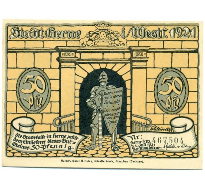 Банкнота 50 пфеннигов 1921 года Германия — Шмидеберг (Нотгельд) (Артикул: K10-12269) — Фото №1