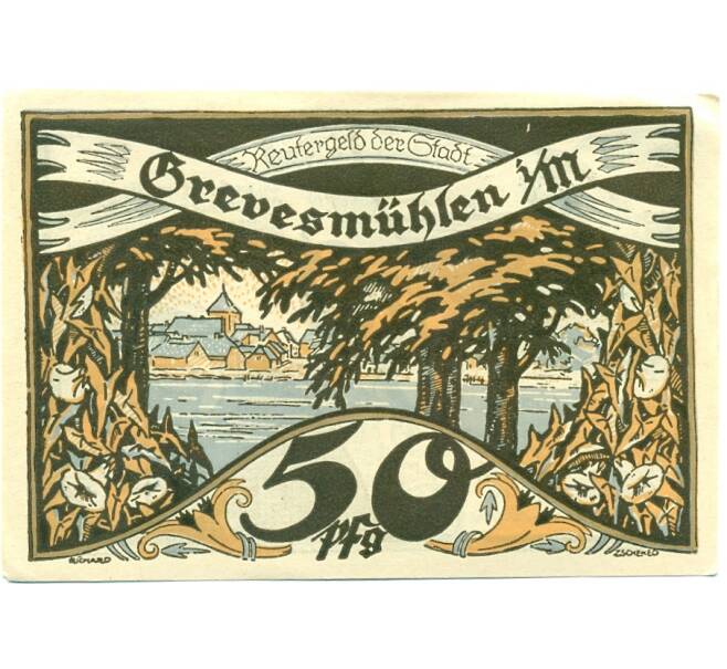 Банкнота 50 пфеннигов 1922 года Германия — Гревесмюлен (Нотгельд) (Артикул: K10-12274) — Фото №1