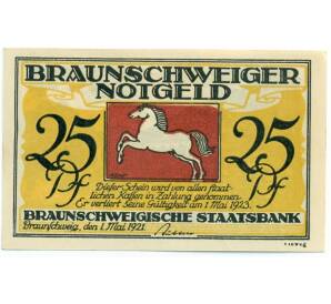 25 пфеннигов 1921 года Германия — Брауншвейг (Нотгельд)