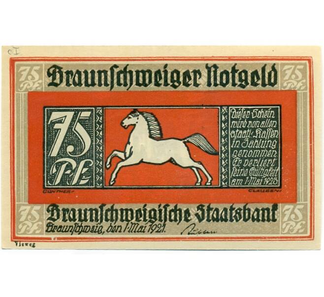Банкнота 75 пфеннигов 1921 года Германия — Брауншвейг (Нотгельд) (Артикул: K10-12293) — Фото №1