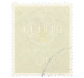 Почтовая марка 10 пфеннигов 1959 года Западная Германия (ФРГ) «Европейская конференция администраций почтовых служб и служб связи CEPT — Цепь»